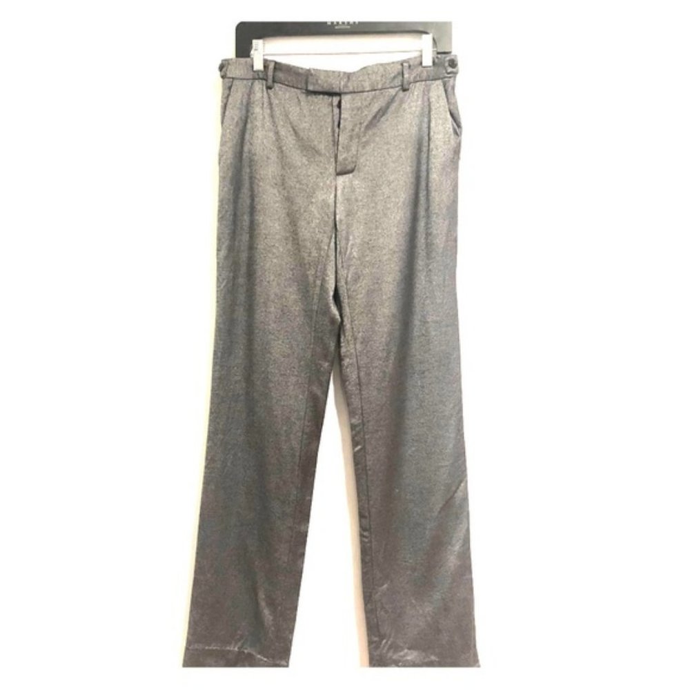 adampluseve adam lippes Button Fly Pants Silver Size 6 #380